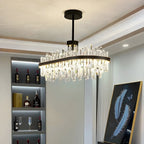Modish Modern Black Crystal Island Pendant Light