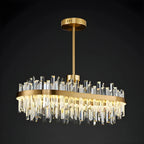 Modern Gold Oval Crystal LED Island Pendant Light for Kitchen
