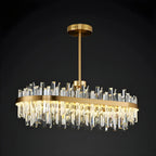 Modern Gold Oval Crystal LED Island Pendant Light for Kitchen