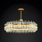 Modern Gold Oval Crystal LED Island Pendant Light for Kitchen