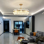 Modern Gold Oval Crystal LED Island Pendant Light for Kitchen