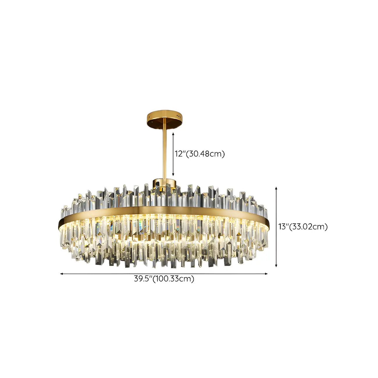 Modern Gold Oval Crystal LED Island Pendant Light for Kitchen