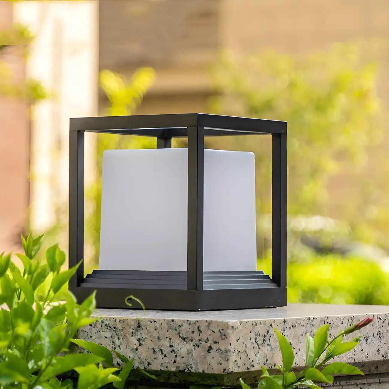 Modern Black Metal LED Post Cap Light for Outdoor Fences