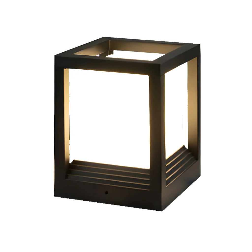 Modern Black Metal LED Post Cap Light for Outdoor Fences