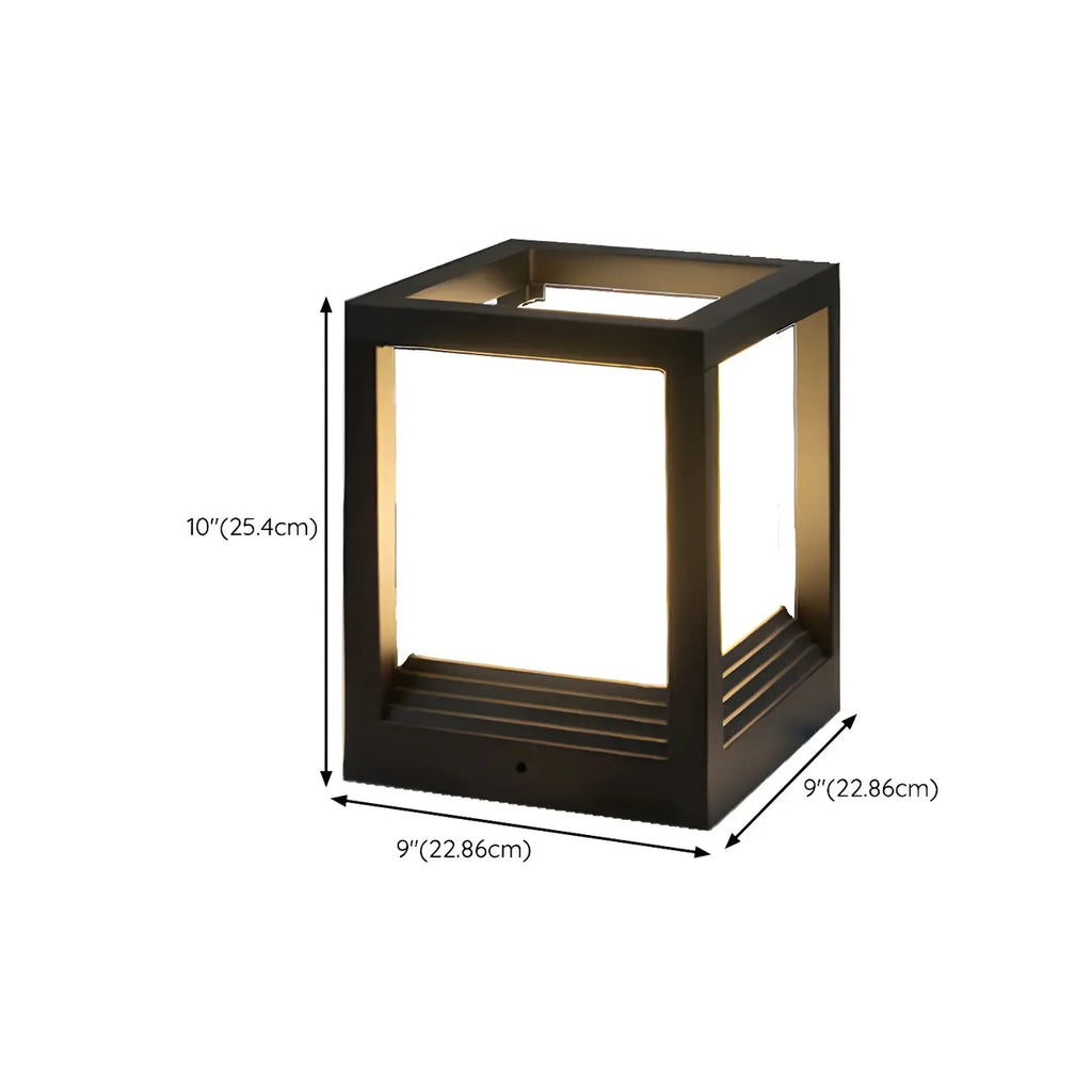 Modern Black Metal LED Post Cap Light for Outdoor Fences