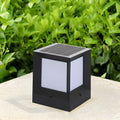 Simple Solar Black Metal Cube Outdoor Post Lights