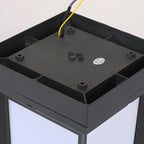 Simple Solar Black Metal Cube Outdoor Post Lights