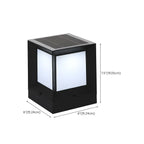 Simple Solar Black Metal Cube Outdoor Post Lights