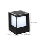 Simple Solar Black Metal Cube Outdoor Post Lights