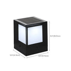 Simple Solar Black Metal Cube Outdoor Post Lights