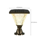 Faceted Hexagon Plastic Black Solar Outdoor Post Lights