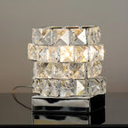 Modern Rectangular Crystal LED Table Lamp for Bedroom