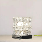 Modern Rectangular Crystal LED Table Lamp for Bedroom