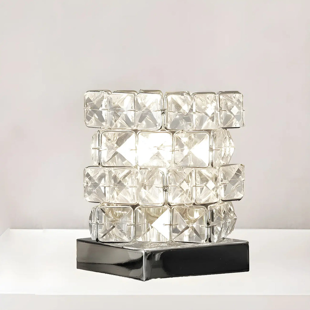 Modern Rectangular Crystal LED Table Lamp for Bedroom