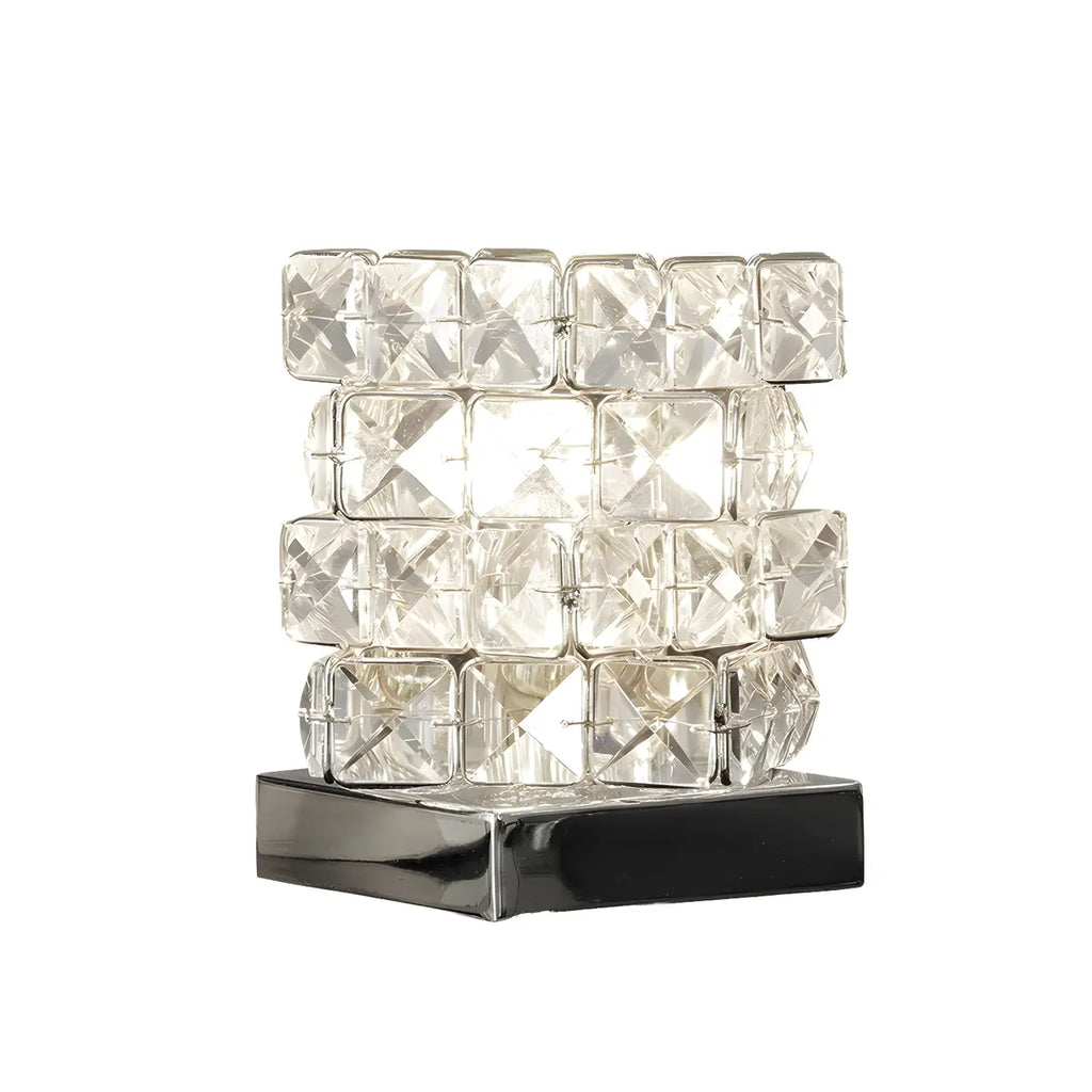 Modern Rectangular Crystal LED Table Lamp for Bedroom