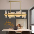 Sleek Modern Gold Rectangle LED Island Pendant Light for Kitchen