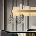 Sleek Modern Gold Rectangle LED Island Pendant Light for Kitchen