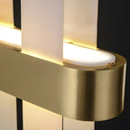 Sleek Modern Gold Rectangle LED Island Pendant Light for Kitchen