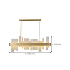 Sleek Modern Gold Rectangle LED Island Pendant Light for Kitchen