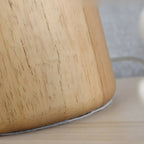 Minimalist Iron Wood Dome Shape Bedside Table Lamp