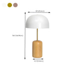 Minimalist Iron Wood Dome Shape Bedside Table Lamp