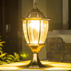 Retro Bronze Metal Solar Outdoor Post Lights