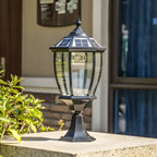 Retro Bronze Metal Solar Outdoor Post Lights
