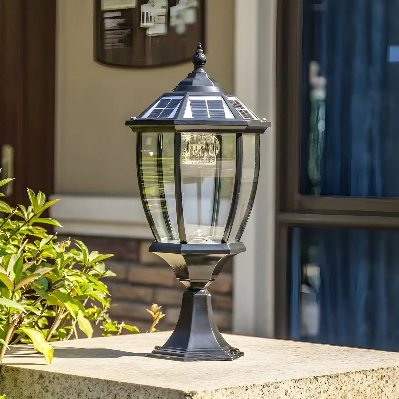 Retro Bronze Metal Solar Outdoor Post Lights