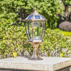 Retro Bronze Metal Solar Outdoor Post Lights