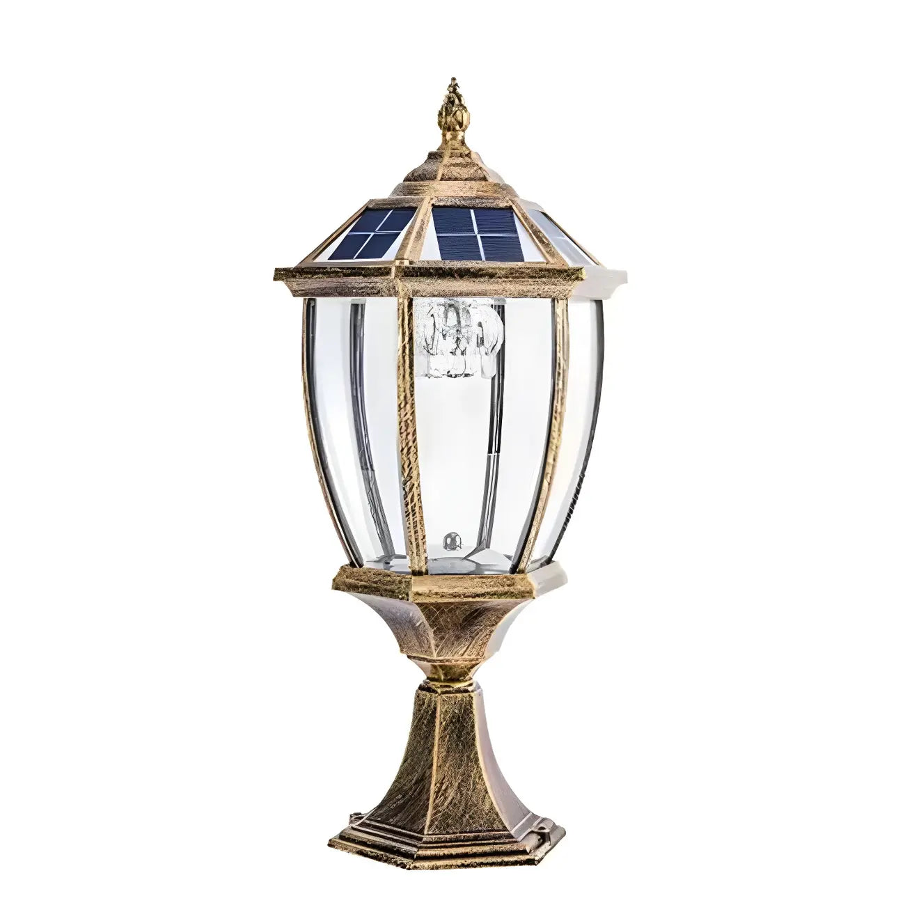 Retro Bronze Metal Solar Outdoor Post Lights