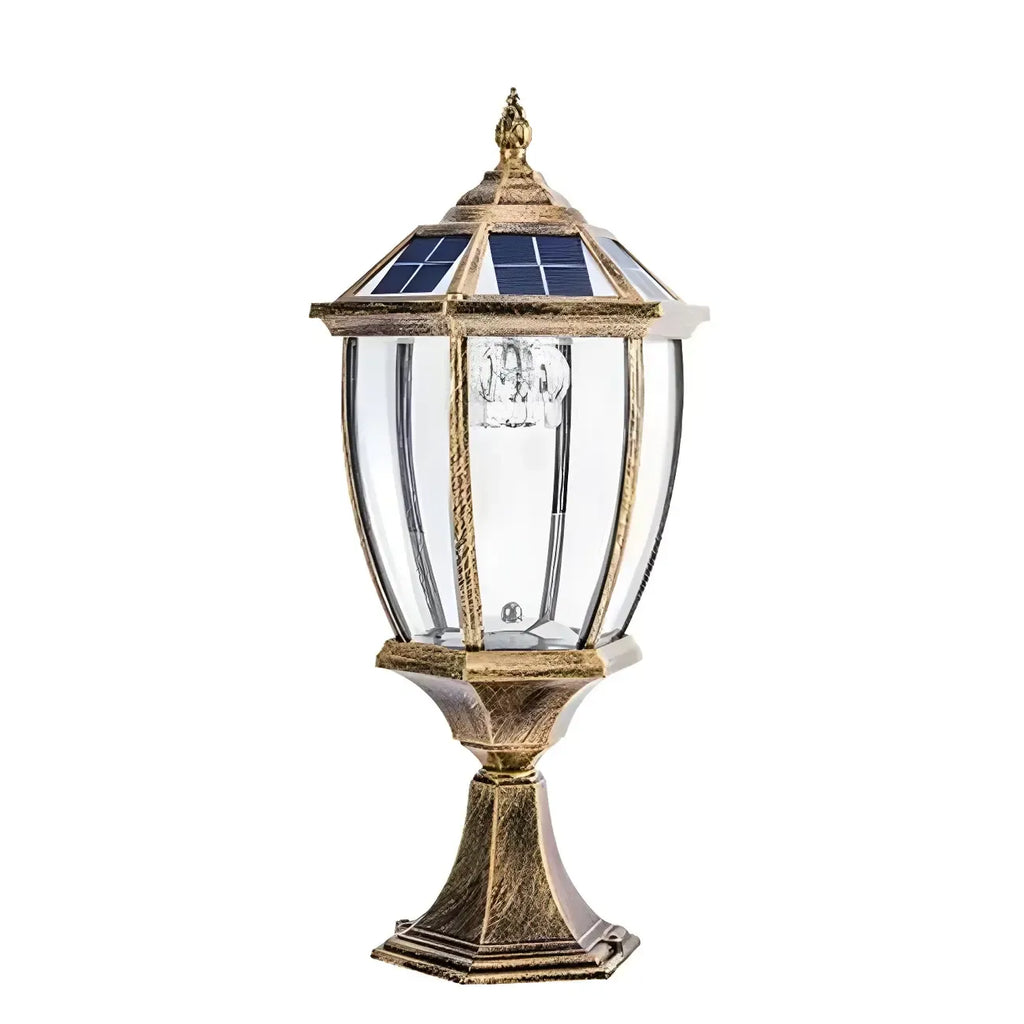 Retro Bronze Metal Solar Outdoor Post Lights