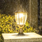 Retro Bronze Metal Solar Outdoor Post Lights