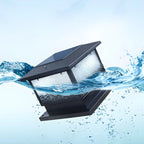 Textured Black House-Shape Solar Outdoor Post Lights