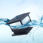 Textured Black House-Shape Solar Outdoor Post Lights