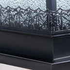 Textured Black House-Shape Solar Outdoor Post Lights