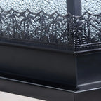 Textured Black House-Shape Solar Outdoor Post Lights