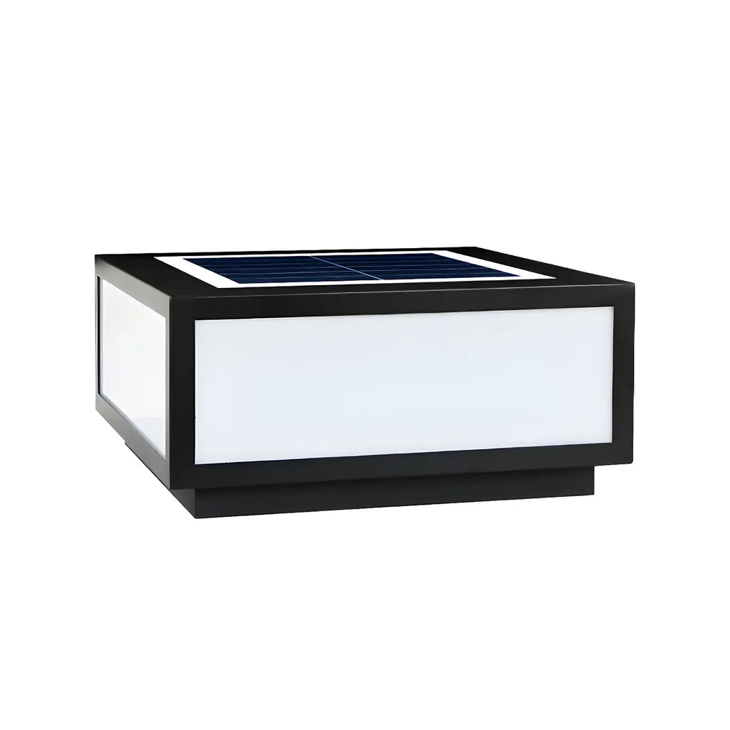 Flat Square Black Solar Outdoor Post Lights