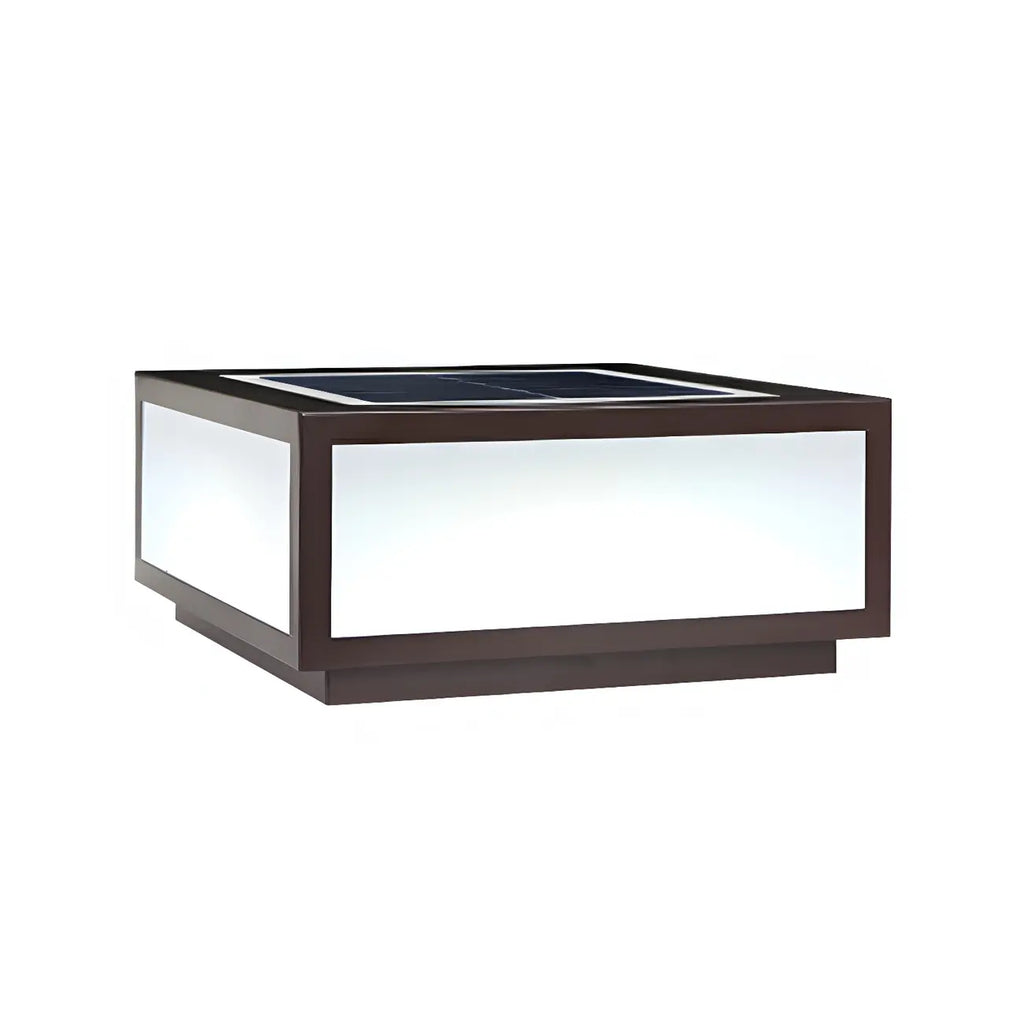Flat Square Black Solar Outdoor Post Lights