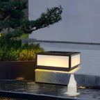 Flat Square Black Solar Outdoor Post Lights
