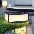 Flat Square Black Solar Outdoor Post Lights