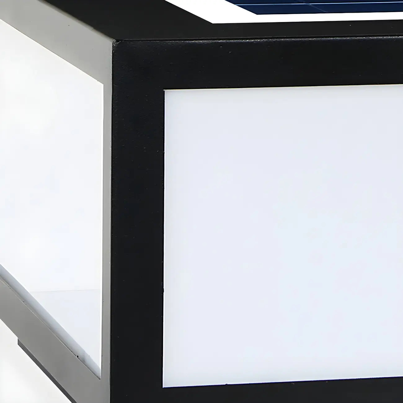 Flat Square Black Solar Outdoor Post Lights