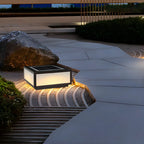 Flat Square Black Solar Outdoor Post Lights