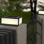 Flat Square Black Solar Outdoor Post Lights
