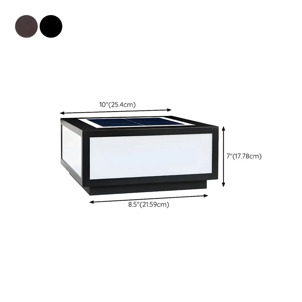 Flat Square Black Solar Outdoor Post Lights