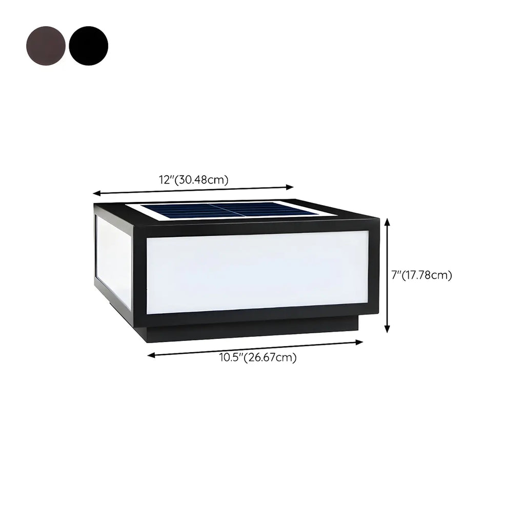Flat Square Black Solar Outdoor Post Lights