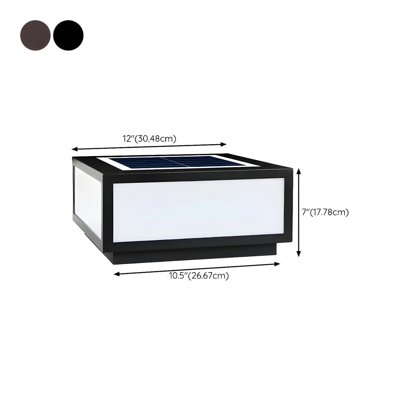 Flat Square Black Solar Outdoor Post Lights