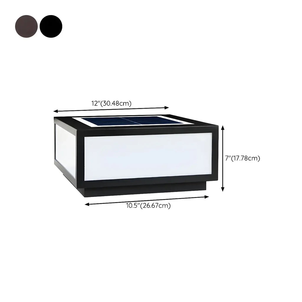 Flat Square Black Solar Outdoor Post Lights