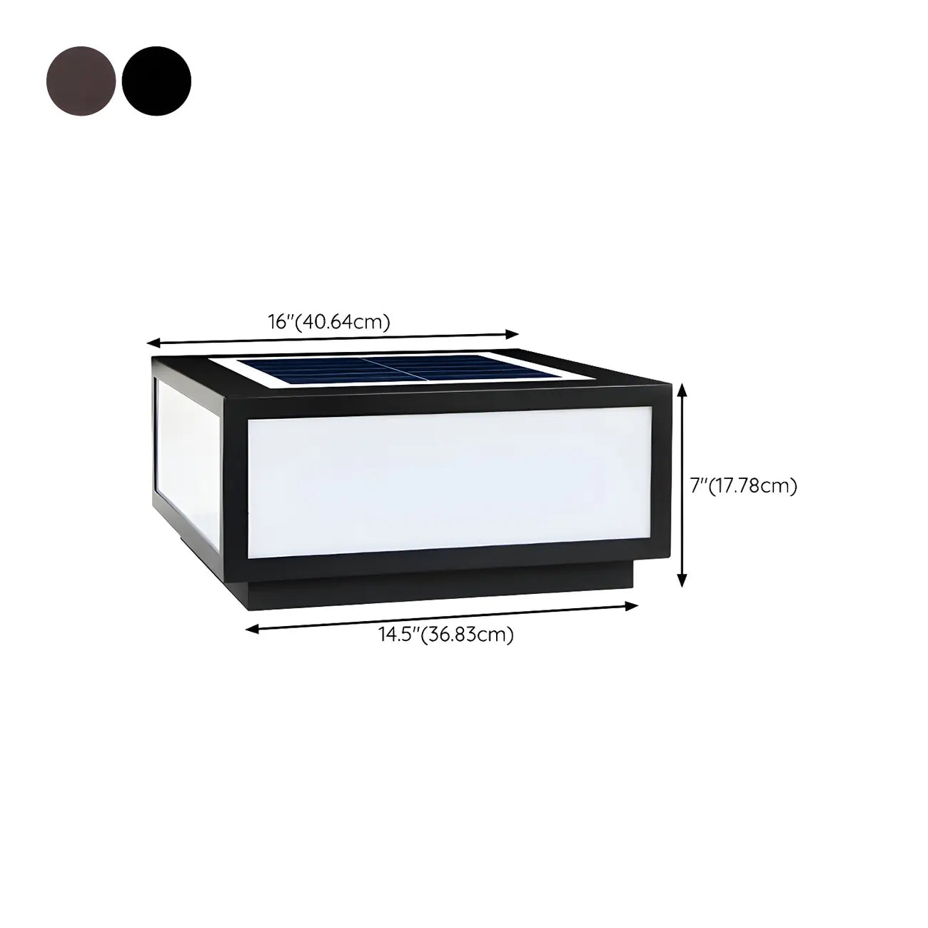 Flat Square Black Solar Outdoor Post Lights