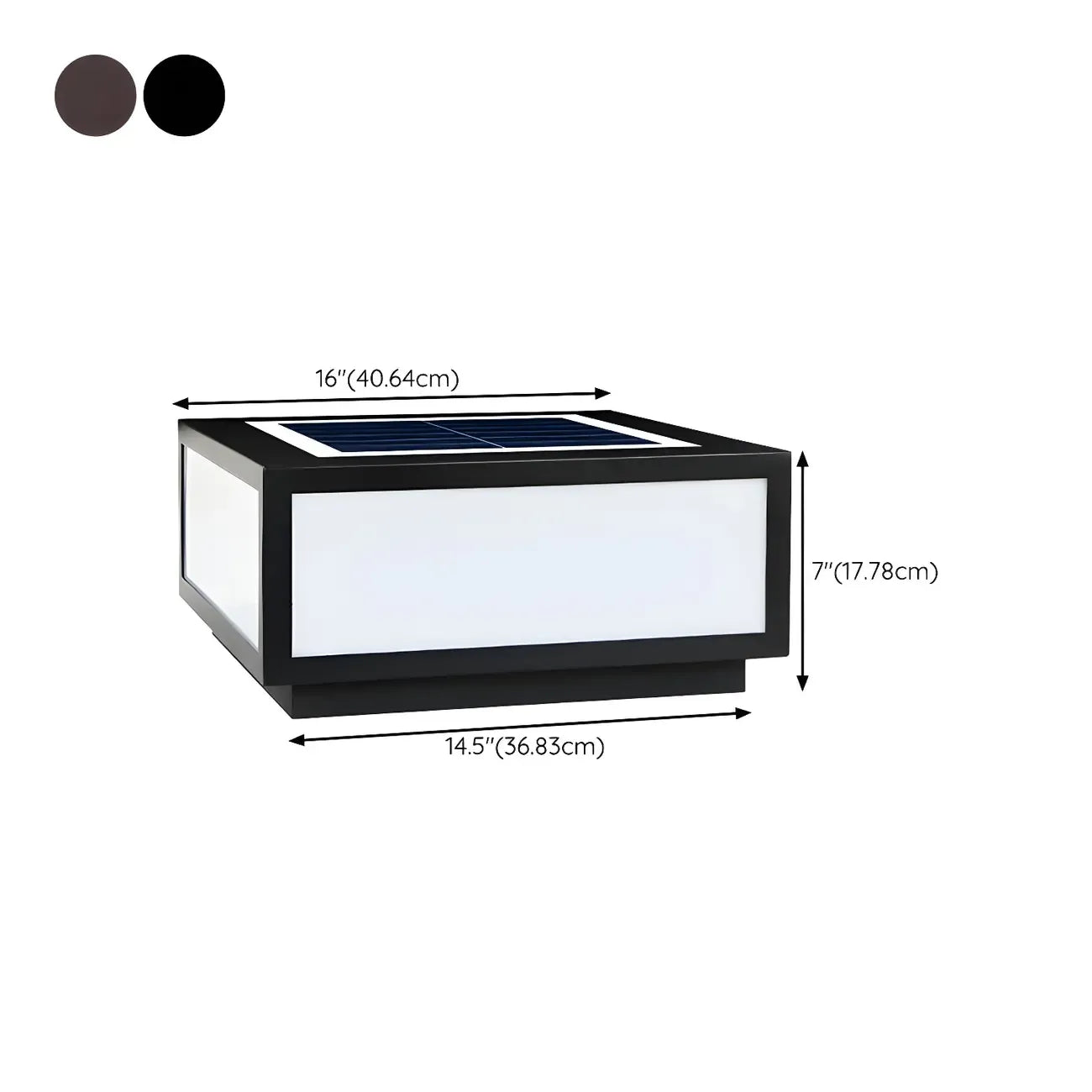 Flat Square Black Solar Outdoor Post Lights