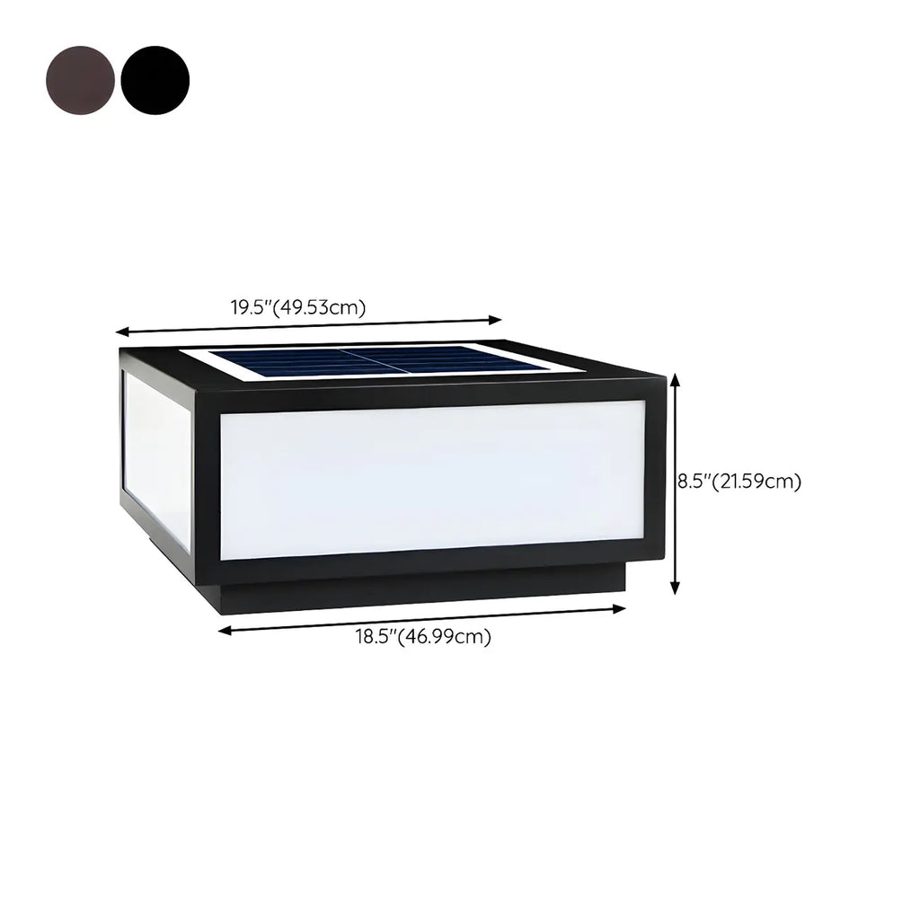 Flat Square Black Solar Outdoor Post Lights